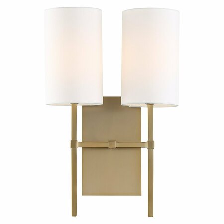 CRYSTORAMA 2 Light Aged Brass Transitional Sconce VER-242-AG
